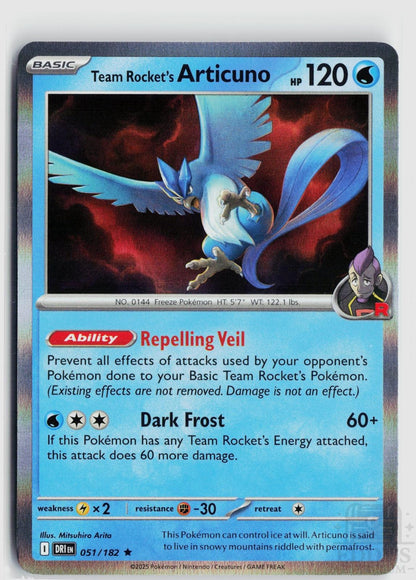 Team Rocket's Articuno 051/182 Destined Rivals Pokemon Holo Rare NM