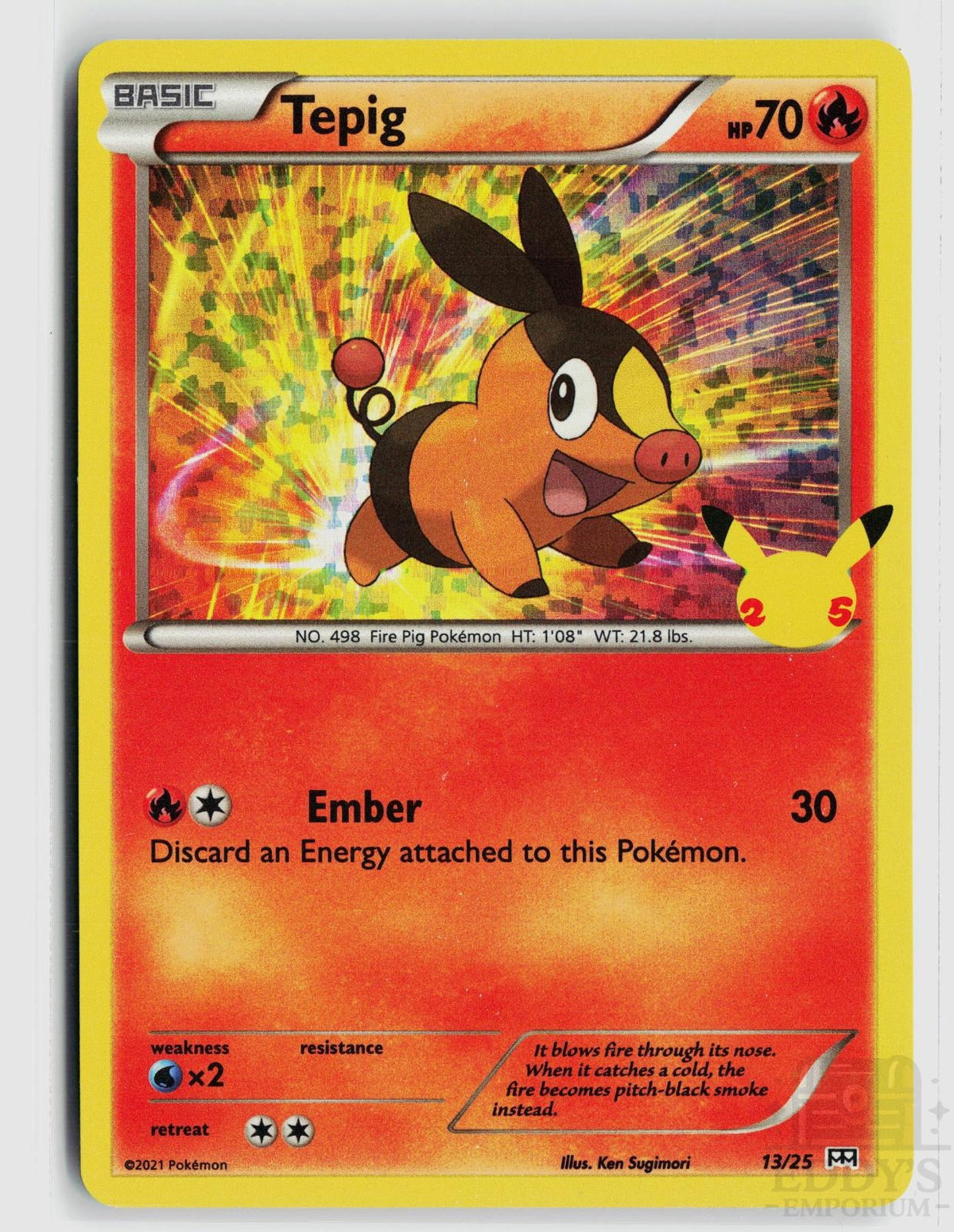Tepig 013/025 McDonald's 25th Anniversary Promos Pokemon Holo Promo