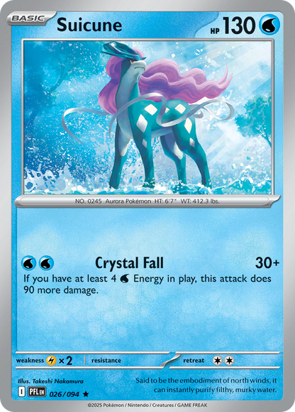 Suicune 026/094 Phantasmal Flames Pokemon Reverse Holo
