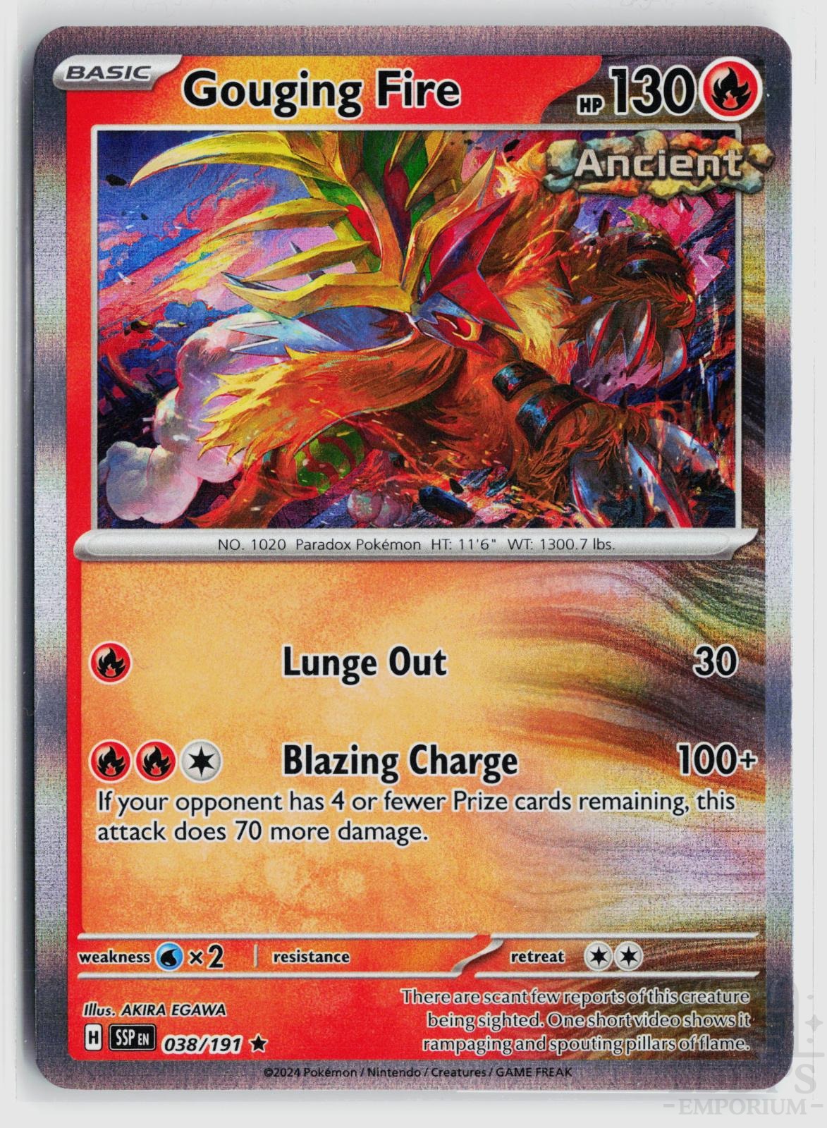 Gouging Fire 038/191 Surging Sparks Pokemon Reverse Holo Rare NM