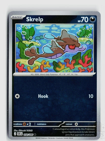 Skrelp 058/086 Chaos Rising Pokemon Reverse Holo Common NM