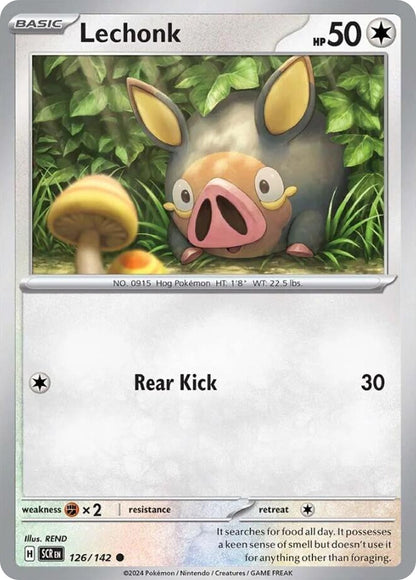 Lechonk 126/142 Stellar Crown Pokemon Reverse Holo Common NM