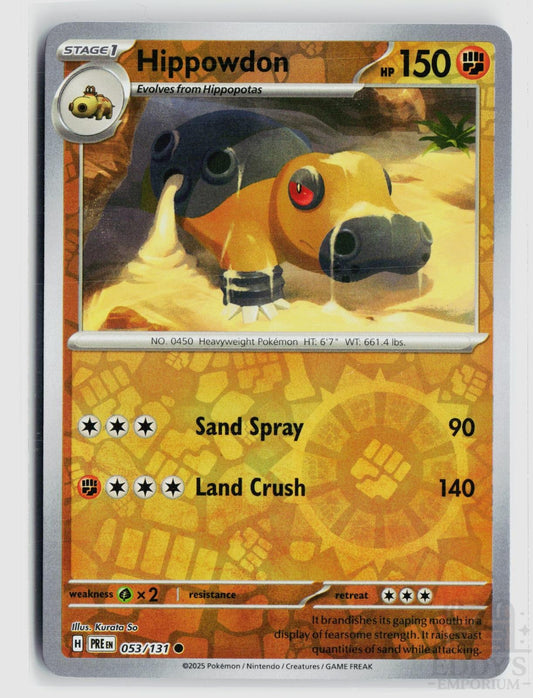 Hippowdon 053/131 Prismatic Evolutions Pokemon Reverse Holo