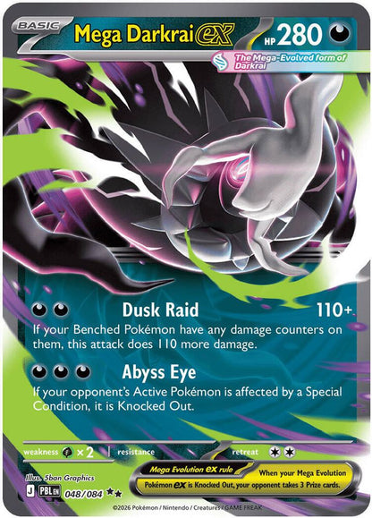 Mega Darkrai ex 048/084 Pitch Black Pokemon Holo Double Rare
