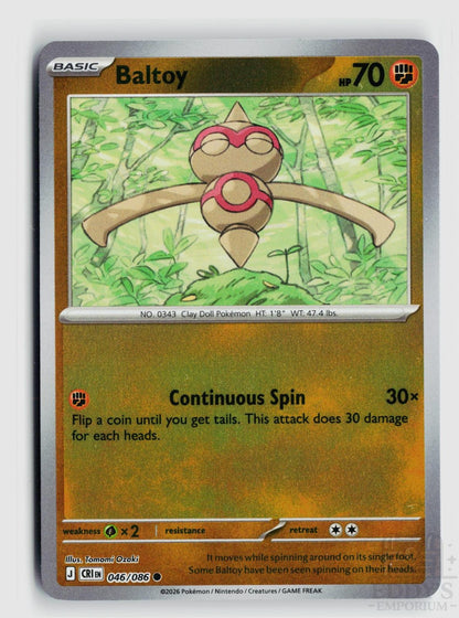 Baltoy 046/086 Chaos Rising Pokemon Reverse Holo Common NM