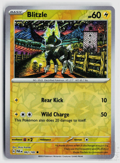 Blitzle 062/182 Paradox Rift Pokemon Reverse Holo Common NM