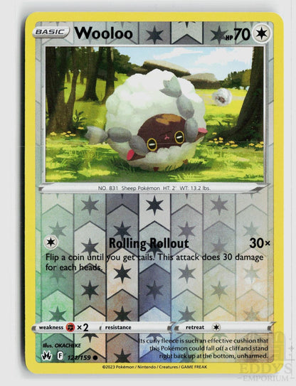 Wooloo 121/159 Crown Zenith Pokemon Reverse Holo Common NM