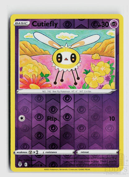 Cutiefly 078/203 Evolving Skies Pokemon Reverse Holo Common NM