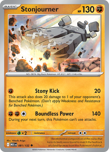 Stonjourner 081/132 Mega Evolution Pokemon Reverse Holo Uncommon NM