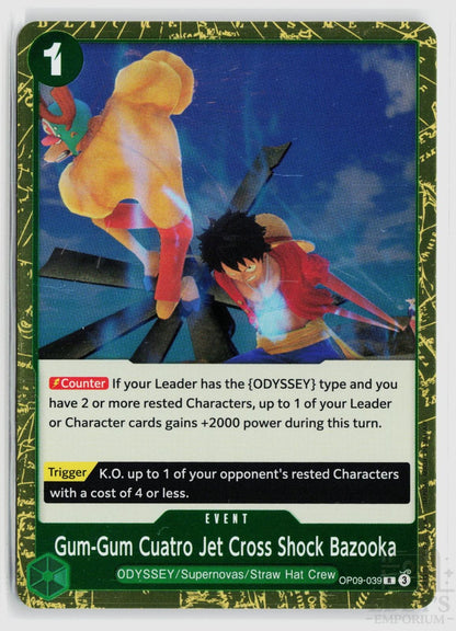 Gum-Gum Cuatro Jet Cross Shock Bazooka OP09-039 Emperors in the New World One Piece Foil
