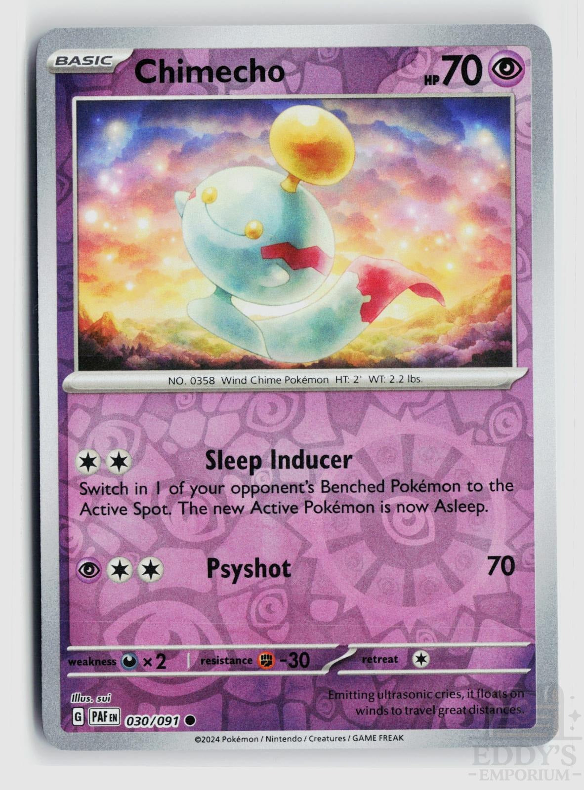 Chimecho 030/091 Paldean Fates Pokemon Reverse Holo Common NM