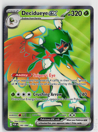 Decidueye ex 100/088 Perfect Order Pokemon Holo Ultra Rare
