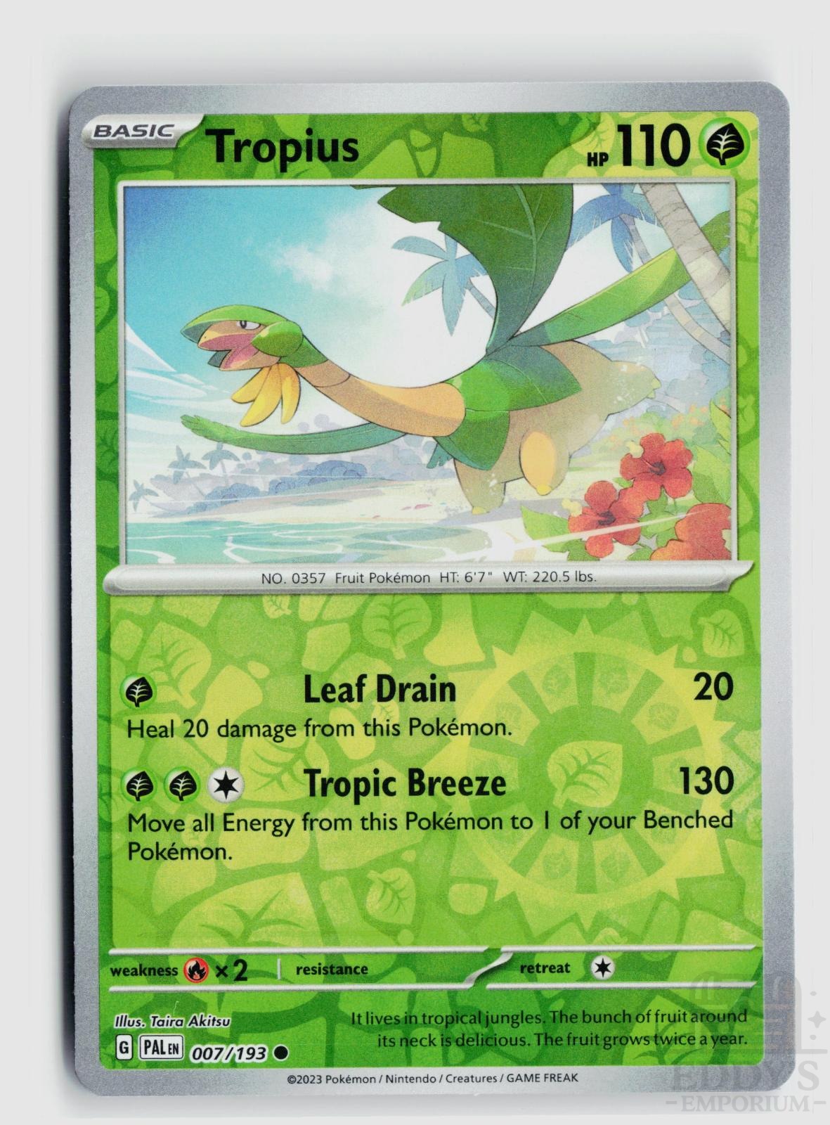 Tropius 007/193 Paldea Evolved Pokemon Reverse Holo Common NM