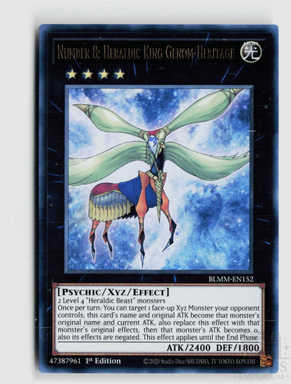Number 8: Heraldic King Genom-Heritage BLMM-EN152 Battles of Legend: Monster Mayhem Yu-Gi-Oh 1st Edition NM