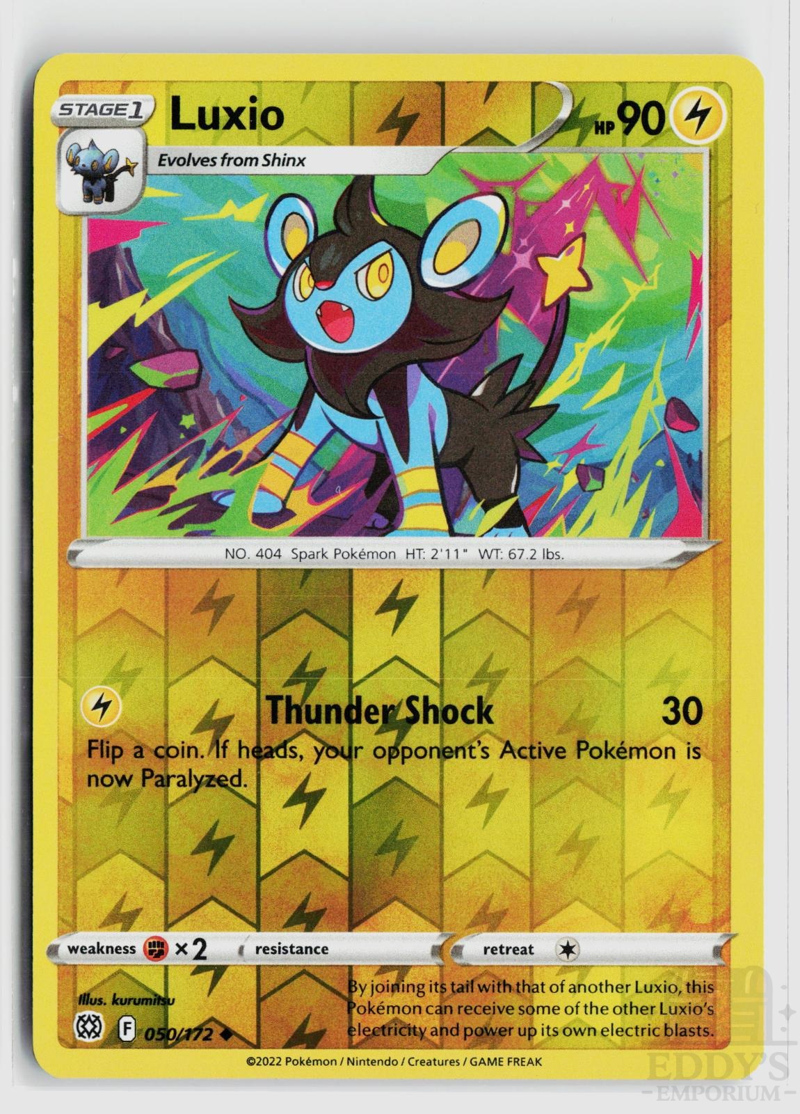 Luxio 050/172 Brilliant Stars Pokemon Reverse Holo Uncommon NM