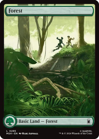 Forest (0285) 285 Marvel Super Heroes Magic: The Gathering Foil