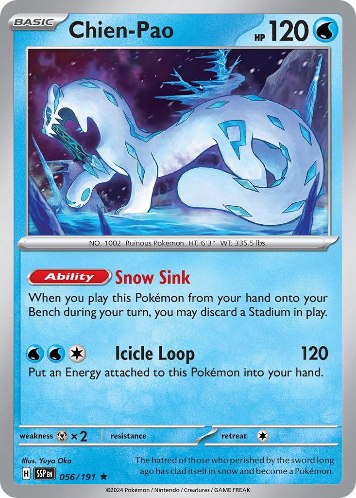 Chien-Pao 056/191 Surging Sparks Pokemon Holo Rare NM