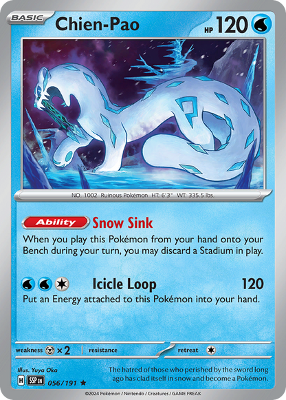 Chien-Pao 056/191 Surging Sparks Pokemon Holo Rare NM