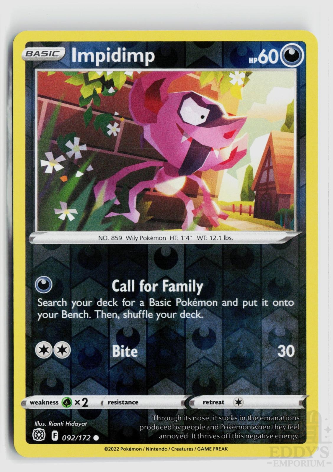 Impidimp 092/172 Brilliant Stars Pokemon Reverse Holo Common NM
