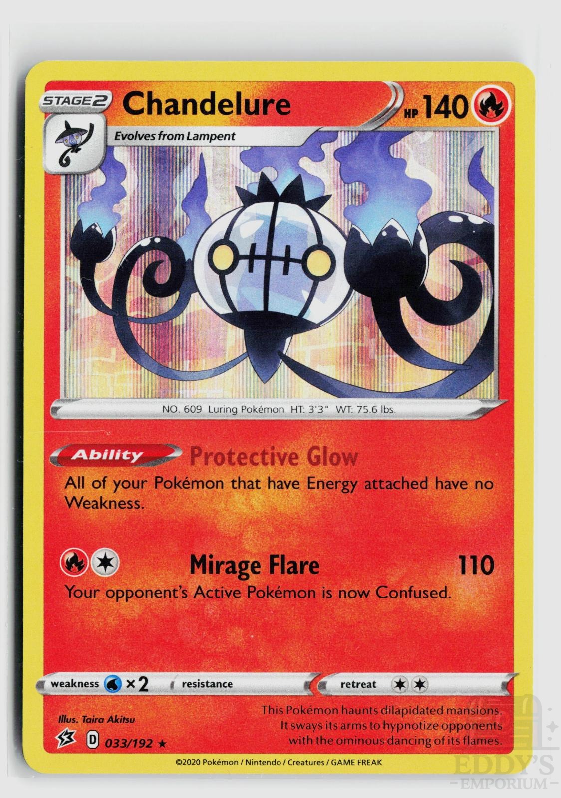 Chandelure 033/192 Rebel Clash Pokemon Holo Rare NM