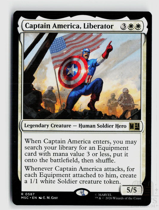 Captain America, Liberator 587 Commander: Marvel Super Heroes Magic: The Gathering
