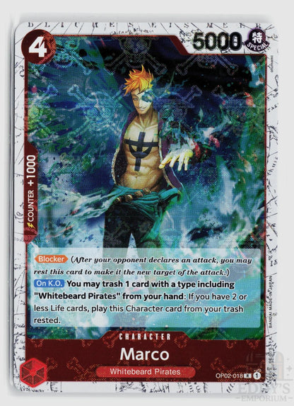 Marco (Jolly Roger Foil) OP02-018 Premium Booster -The Best- One Piece Rare