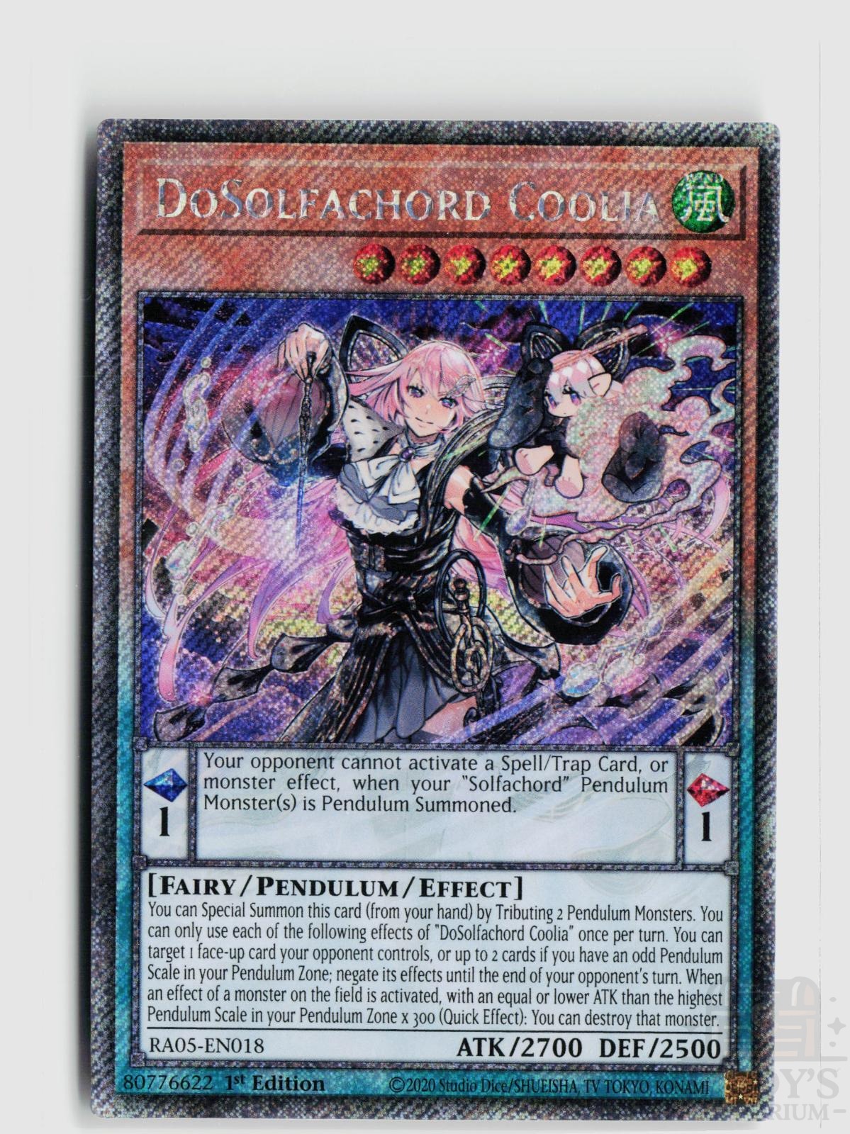 DoSolfachord Coolia (Platinum Secret Rare) RA05-EN018 Rarity Collection 5 Yu-Gi-Oh 1st Edition NM
