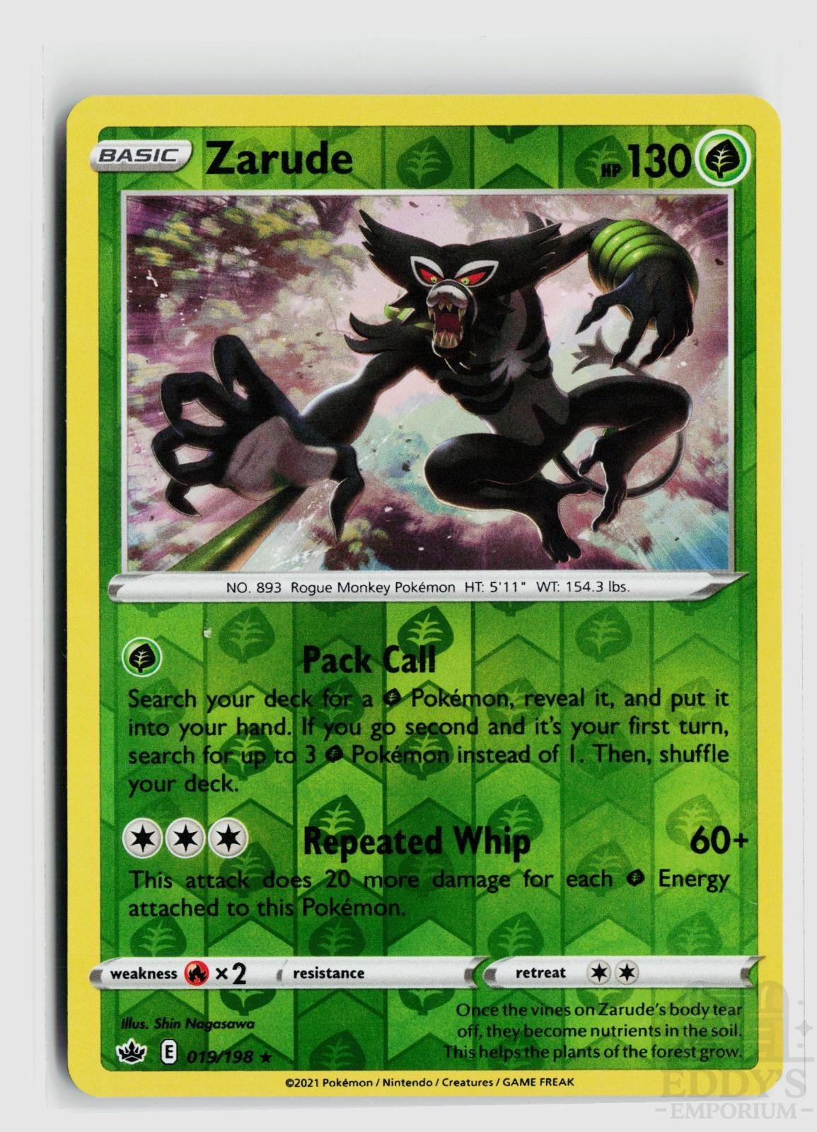 Zarude 019/198 Chilling Reign Pokemon Reverse Holo Rare NM