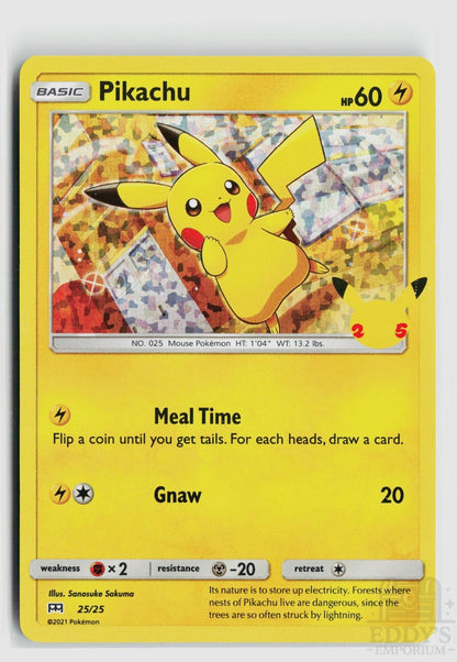Pikachu 025/025 McDonald's 25th Anniversary Promos Pokemon Holo Promo